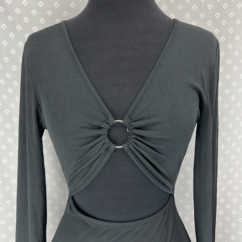 Rue21 Black Long Sleeve Cut Out Dress